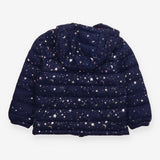 Puffer Coat Navy Hearts, Moons and Stars