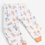 Romper white with grey an orang mice