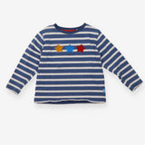 Tee LS blue stripe 3 stars