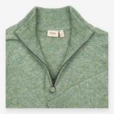 Knitted Dress Sage Green Half Zip Long Sleeve Midi