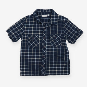 Blue Plaid Short Sleeve Shirt