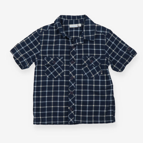 Blue Plaid Short Sleeve Shirt