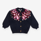 Cardigan blue pink sequin design