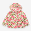 Jacket hooded white with pink flowers