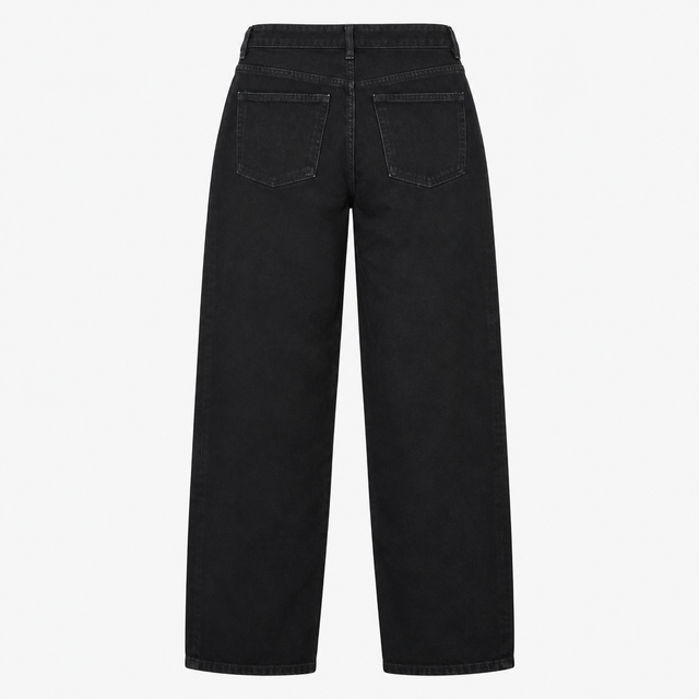 Black 100% Cotton Straight Leg Jeans