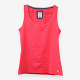 Hot Pink Lace Collar Vest Top Sleeveless Cami Tank