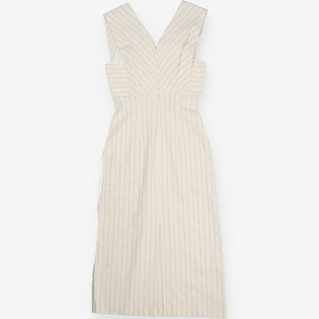 Cream pinstripe dress