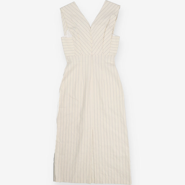 Cream pinstripe dress