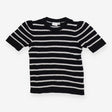 Knitted Long Sleeve Black and White stripe Sweater