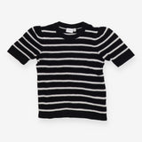 Knitted Long Sleeve Black and White stripe Sweater