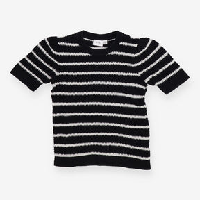 Knitted Long Sleeve Black and White stripe Sweater