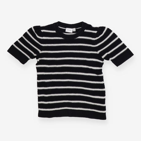 Knitted Long Sleeve Black and White stripe Sweater