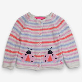 Cardigan Knit Striped Happy Ladybirds