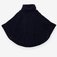 Poncho Navy with roll neck and silver thread