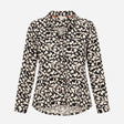 Shirt Printed Long Sleeve Button Front Monocrome B
