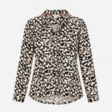 Shirt Printed Long Sleeve Button Front Monocrome B