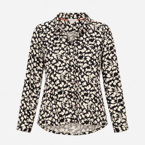 Shirt Printed Long Sleeve Button Front Monocrome B