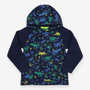 Hoodie Sweater Navy with Dinosaurs
