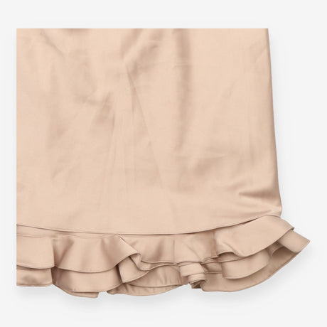 Midi Dress Nude Gold Ruffle Halterneck Fitted Occa