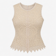 Ivory Floral Beaded Sleeveless Occasion Top