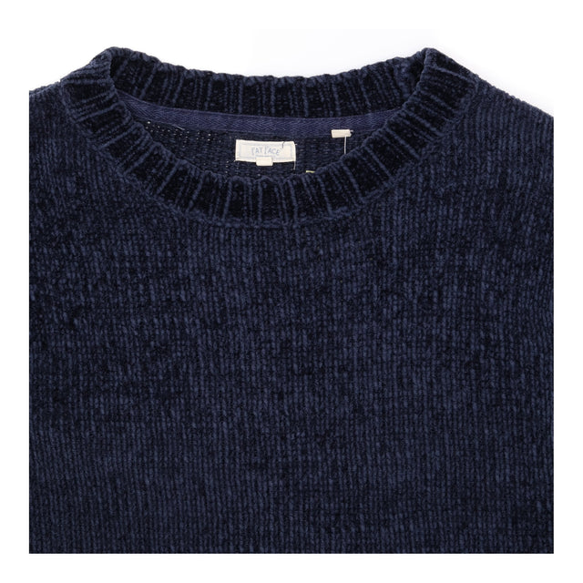 Jumper Crew Neck Chenille Ribbed Navy