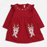 Dress Long Sleeve Spotter with Reindeer Pockets