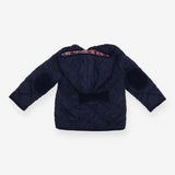 Navy Quilted Jacket with Floral Lining
