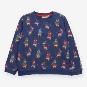 Sweatshirt navy penguin print