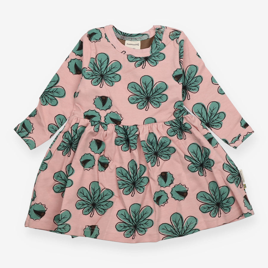Dress pink chestnut leaf