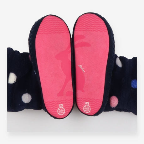 Slipper boots navy polka dots
