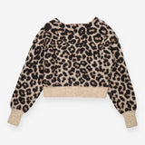 Jumper Leopard Print Mohair Wool Blend V Neck