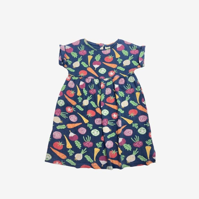 Blue Root Vegetable Jersey Dress