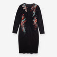 Dress Black Floral Embroidered Lace Midi