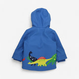 Blue Dinosaur Fleeced Lined Coat