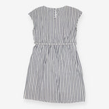 Maternity and nursing smock blue and white stripe