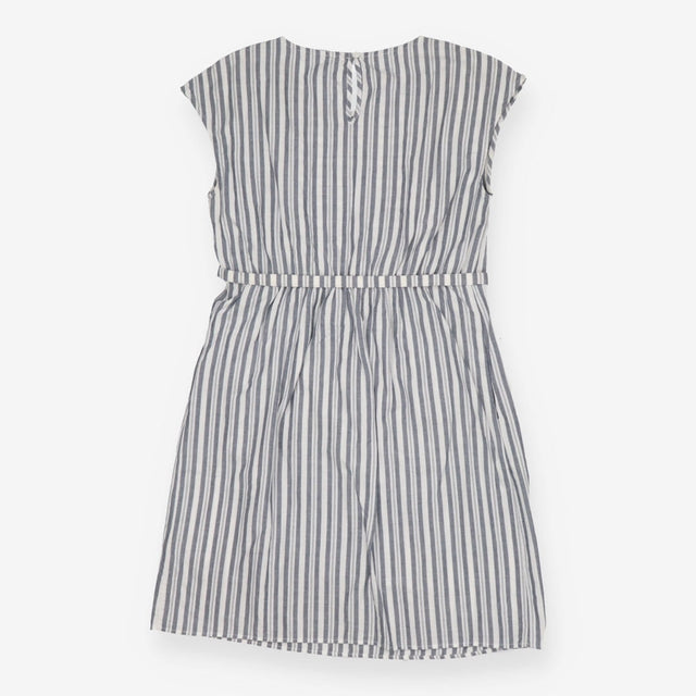 Maternity and nursing smock blue and white stripe