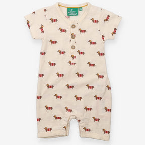 Romper white sausage dog