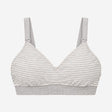 Bra Grey White Stripe Cotton Blend Seamless Matern
