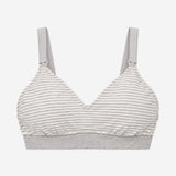 Bra Grey White Stripe Cotton Blend Seamless Matern