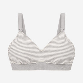 Bra Grey White Stripe Cotton Blend Seamless Matern