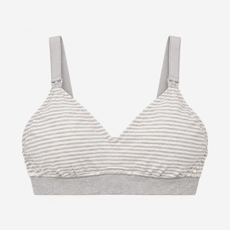 Bra Grey White Stripe Cotton Blend Seamless Matern