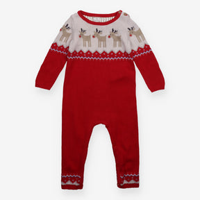 Romper Knit Red Rudolph
