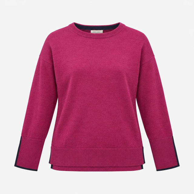 Berry Purple Organic Cotton Modal Blend Contrast T