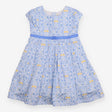 Woven dress Ditsy Blue with Chicks and Blue Bow