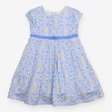 Woven dress Ditsy Blue with Chicks and Blue Bow