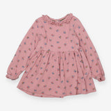 Dress long sleeve pink frill floral
