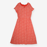 Maxi Dress Red Cream Floral Print Tiered