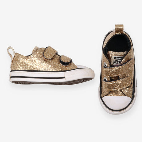 Gold glitter converse