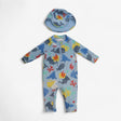 Sunsuit and Hat Blue Sea Creatures