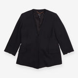 Maternity Blazer Black Longline Tie Back Collarles